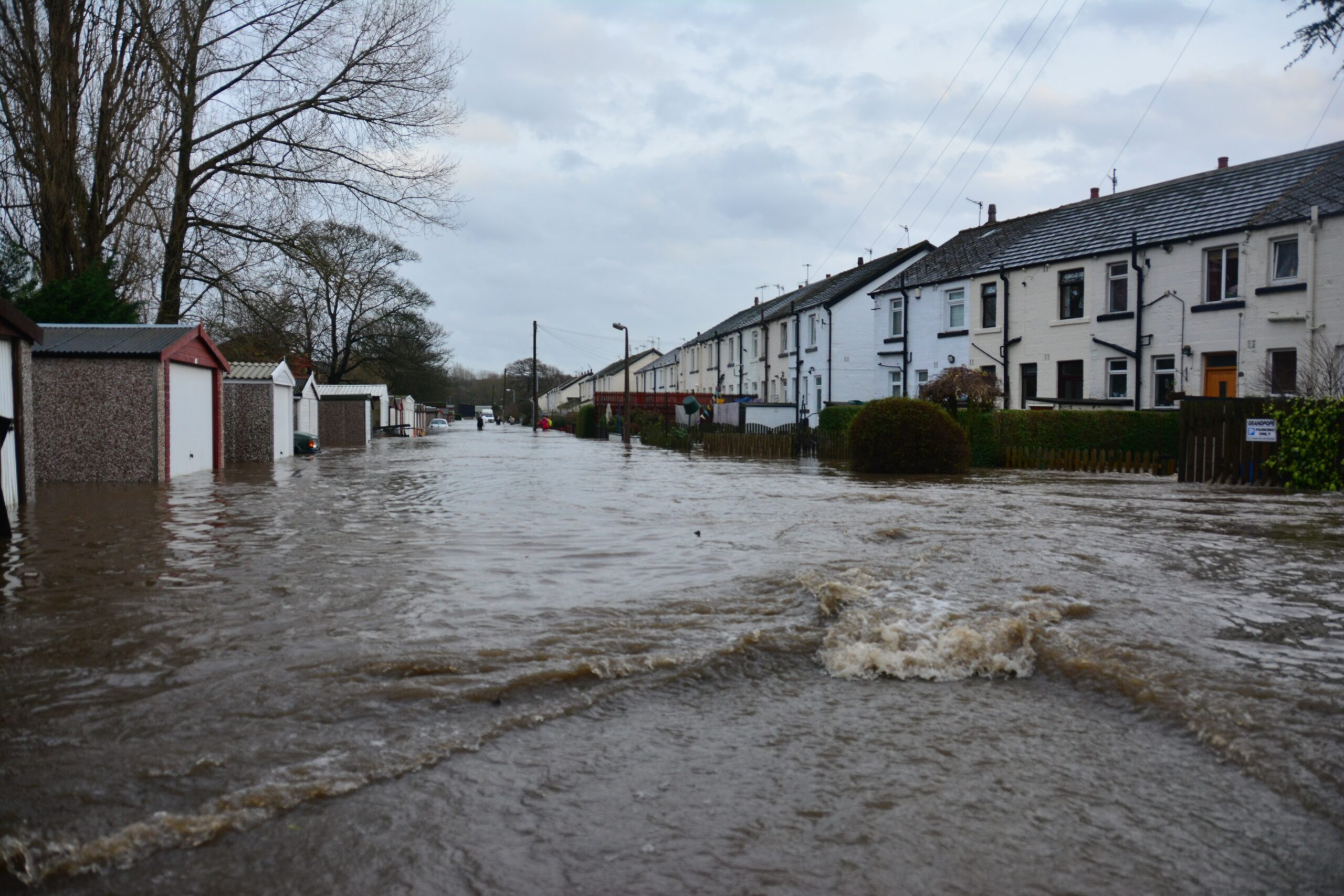flooded housing estate