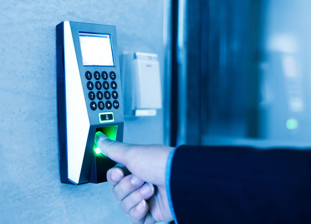 man using keypad access