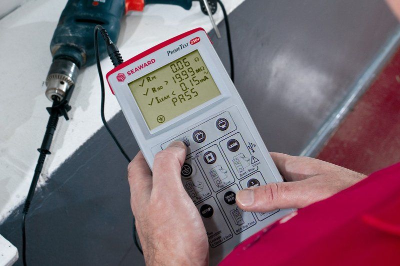 man testing voltage